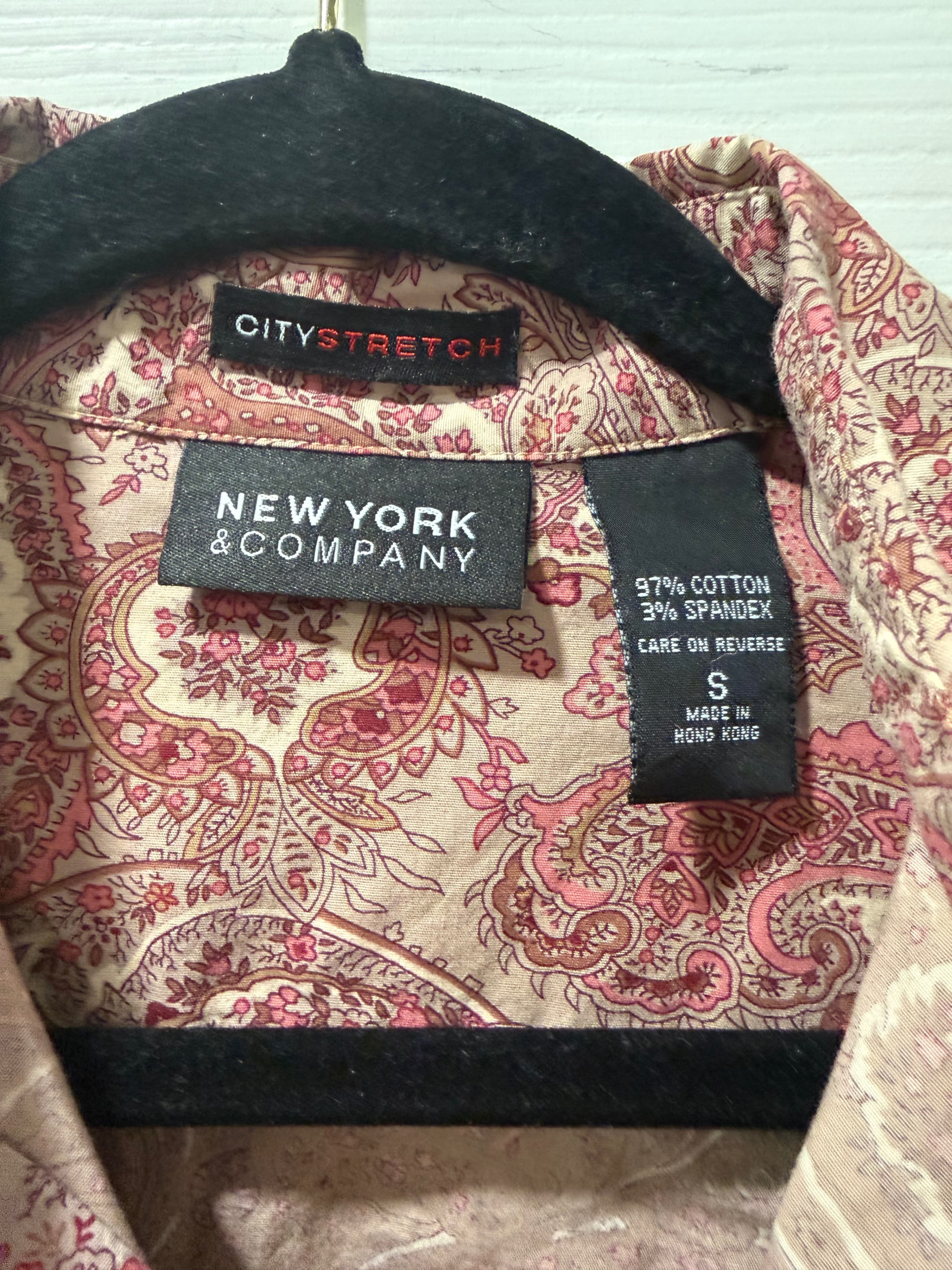New York & Company Paisley Button-Up Shirt - Thumbnail 3