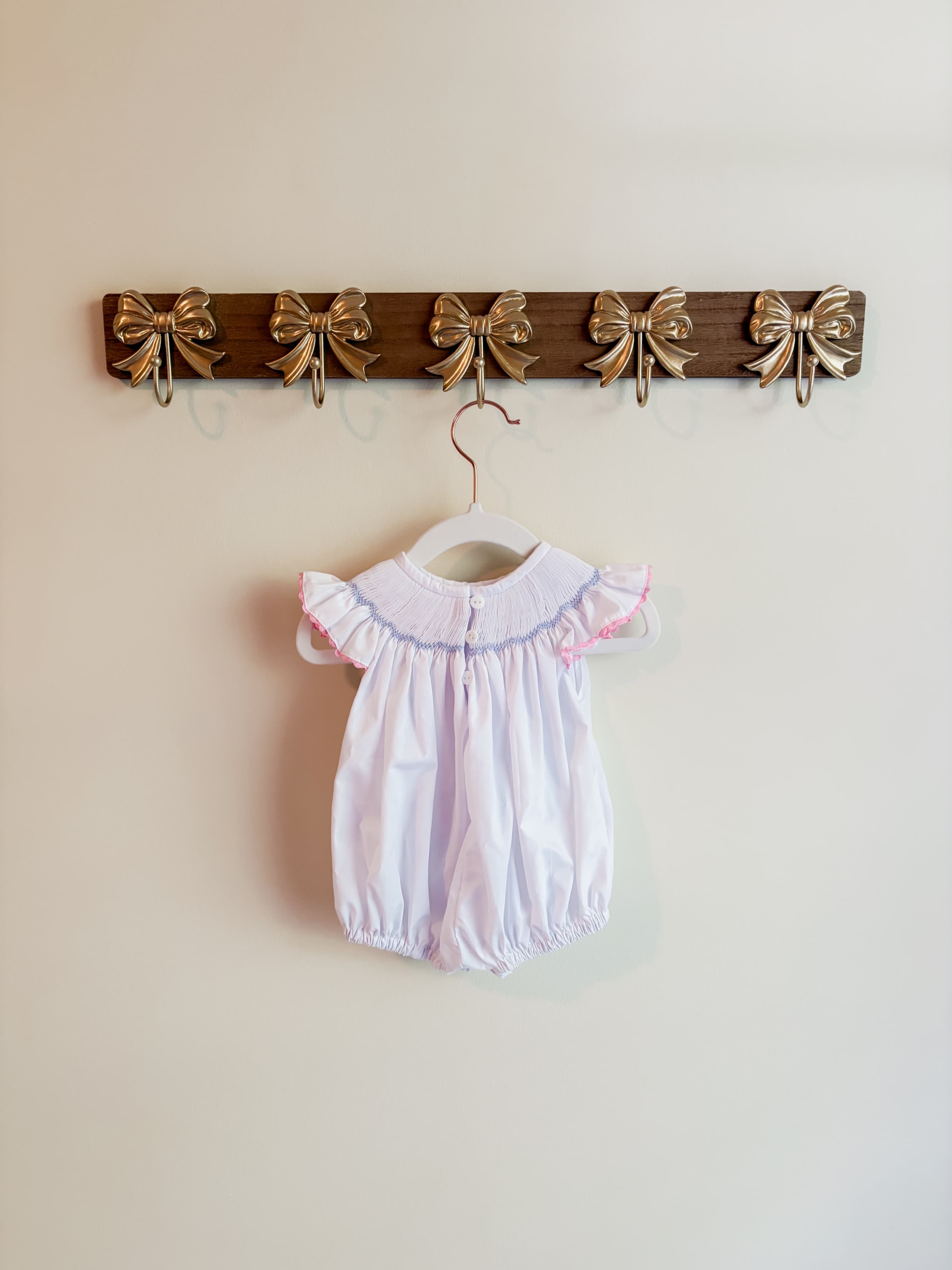 NOLA Smocked size 3 months Sailboat Embroidered Romper with Ruffle Sleeves - Thumbnail 2