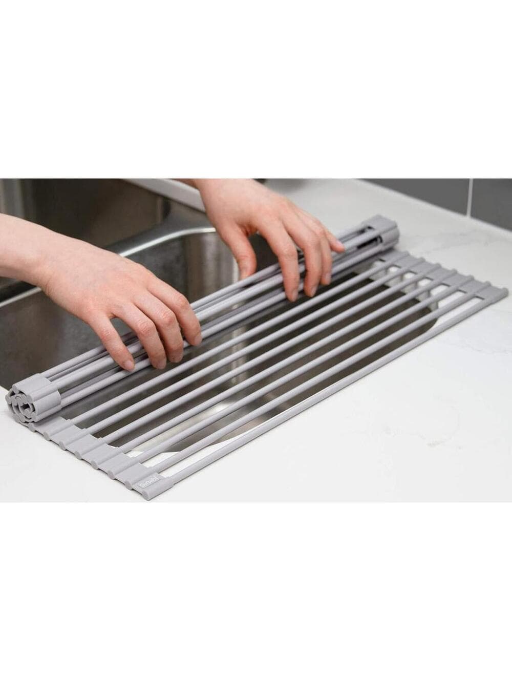 Surpahs Silicone Steel Roll-Up Dish Drying Rack 20.5 x 15.5" [COPY] - Thumbnail 6