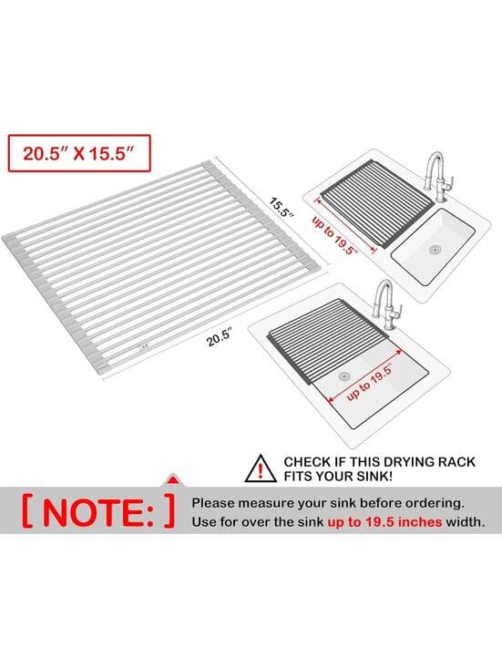 Surpahs Silicone Steel Roll-Up Dish Drying Rack 20.5 x 15.5" [COPY] - Thumbnail 8