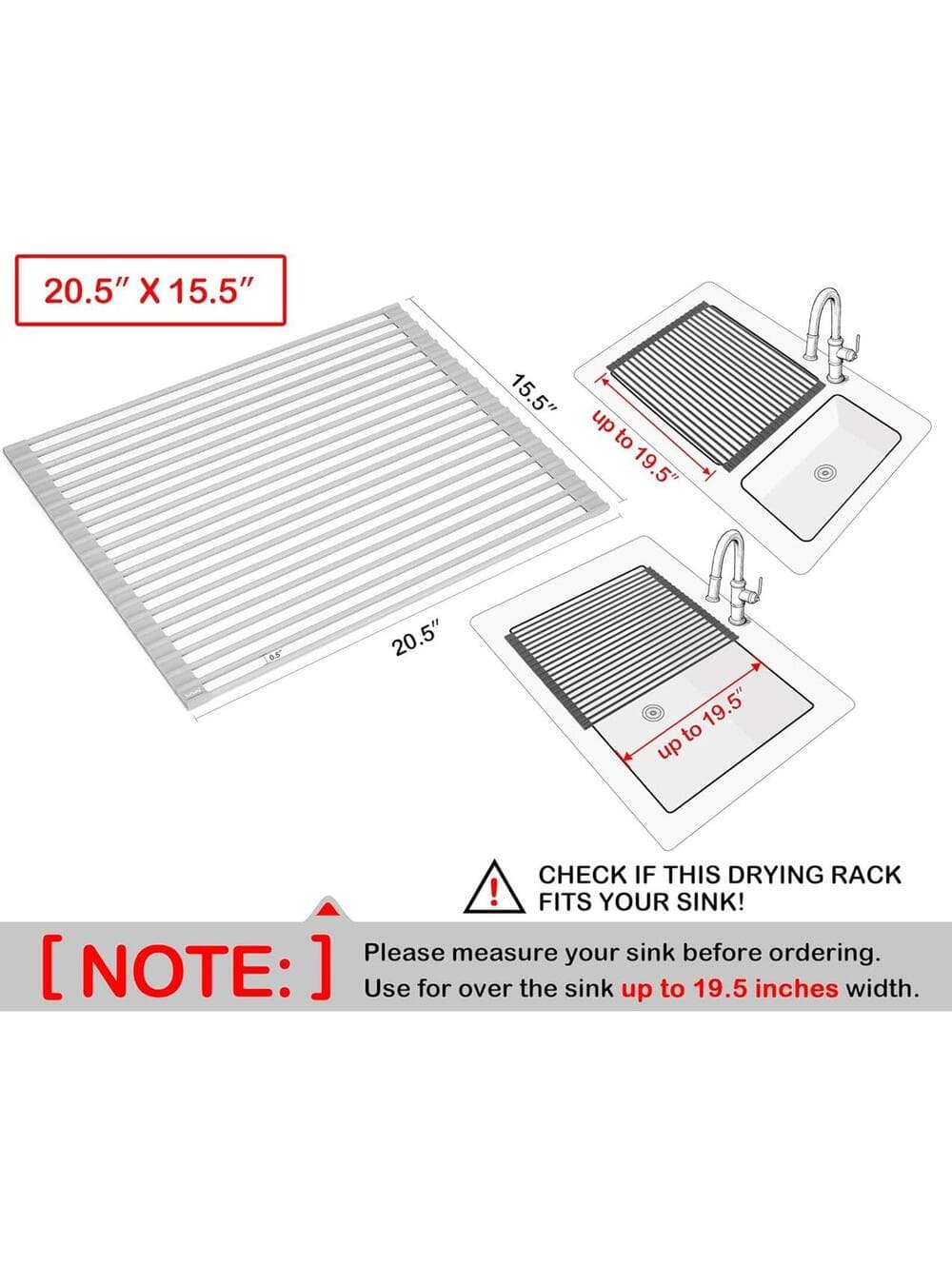 Surpahs Silicone Steel Roll-Up Dish Drying Rack 20.5 x 15.5" [COPY] - Thumbnail 7