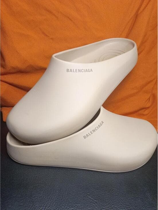 Balenciaga Beige Slip-On Clogs - Thumbnail 6