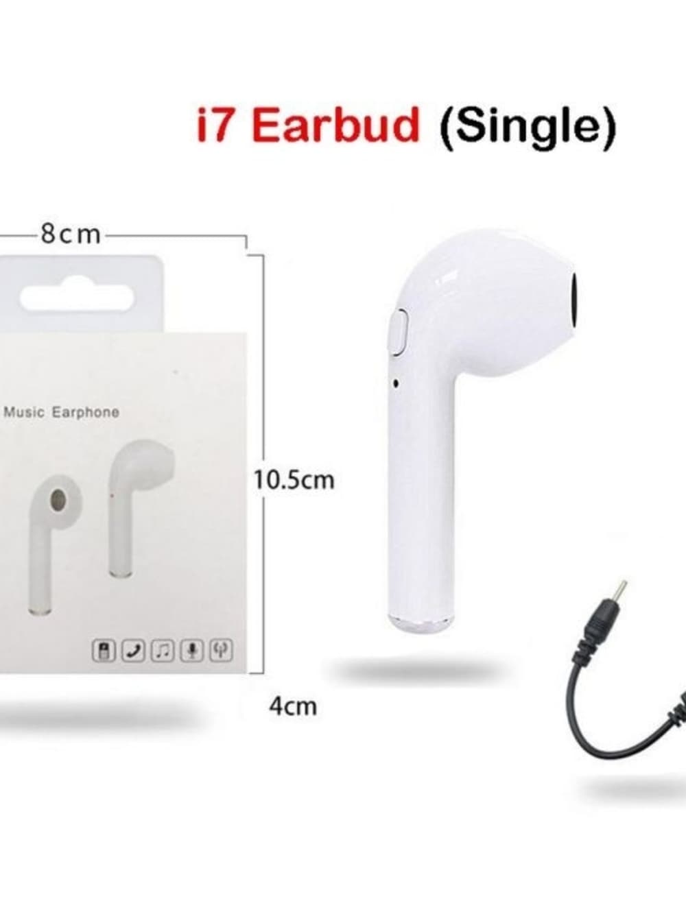 i7 TWS Twins True Wireless Earbuds - White - Thumbnail 2