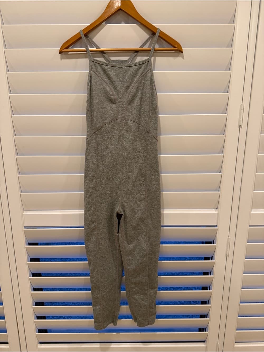 Free People Heather Gray Strappy Sleeveless Jumpsuit size m FP Movement - Thumbnail 3
