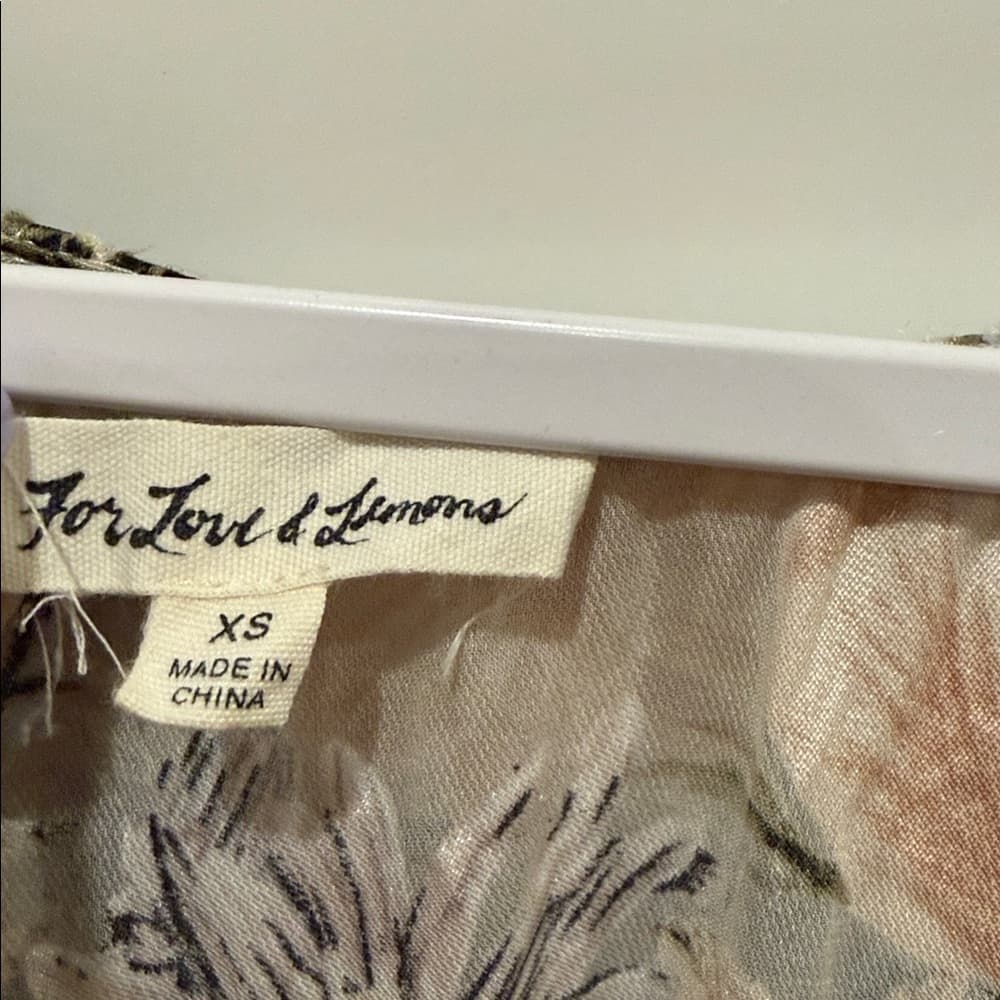 For Love And Lemons Floral Ruffle Blouse - Gray and Brown