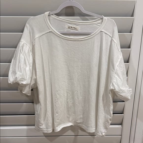 Free People We The Free White Women's Top xs oversized 26" pit to pit - Thumbnail 4