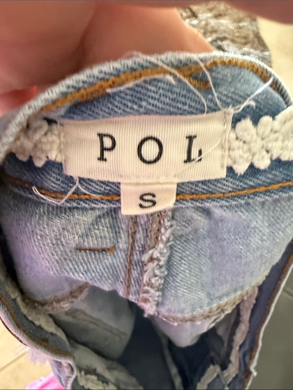 POL Light Blue Distressed Denim Cutoff Shorts - Thumbnail 2