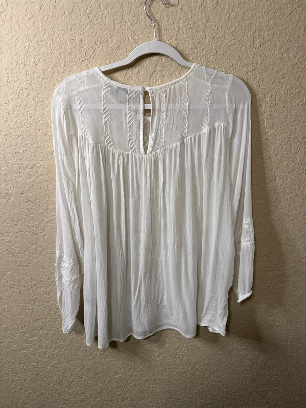Lucky Brand White Embroidered Boho Tunic plus size 1x - Thumbnail 2