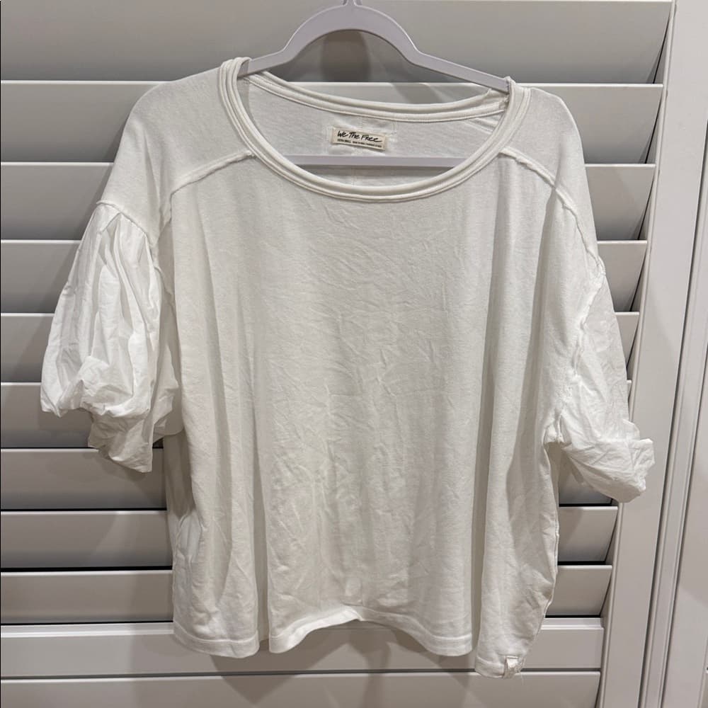 Free People We The Free White Women's Top xs oversized 26" pit to pit - Thumbnail 3