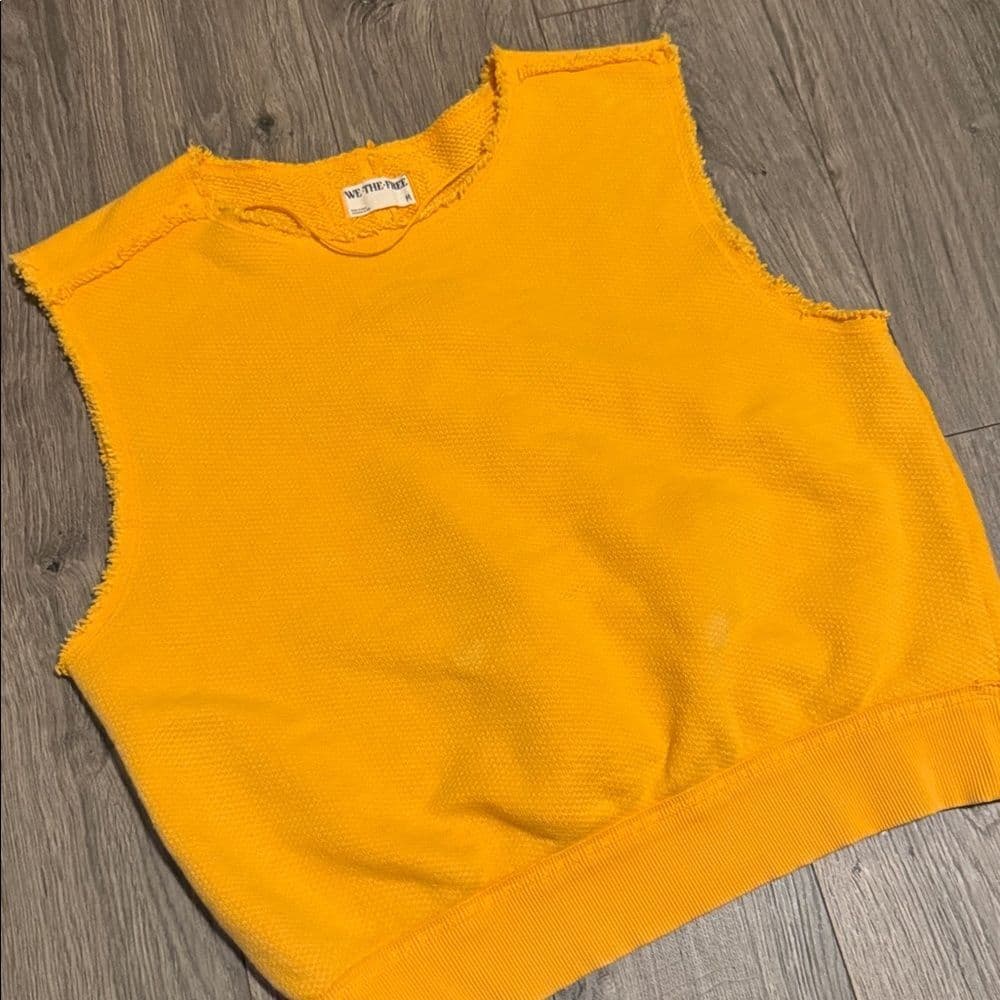 Free People We The Free Vibrant Yellow Crewneck Tank Top size medium - Thumbnail 4