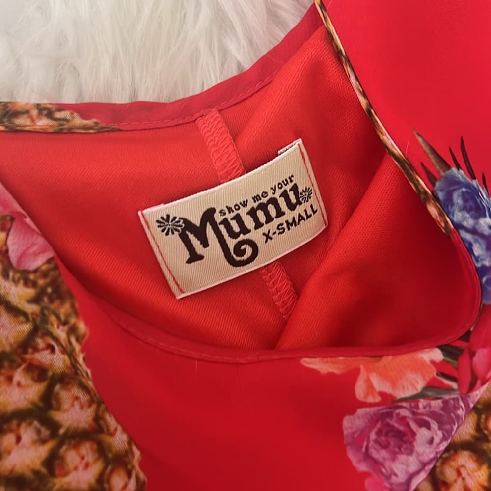 Show Me Your MuMu Red Floral Pineapple tunic xs - Thumbnail 2