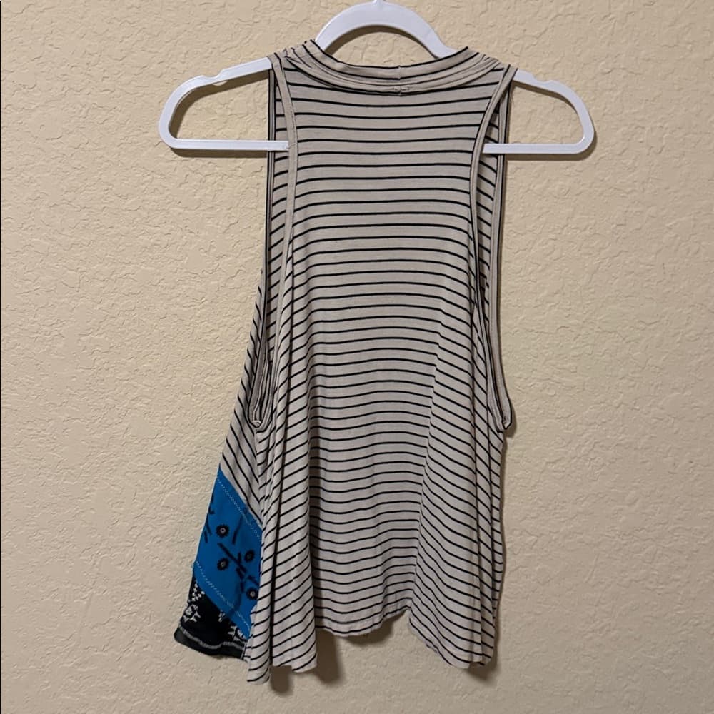 Free People We The Free Striped Tank Top with Blue and Black Accents medium - Thumbnail 5