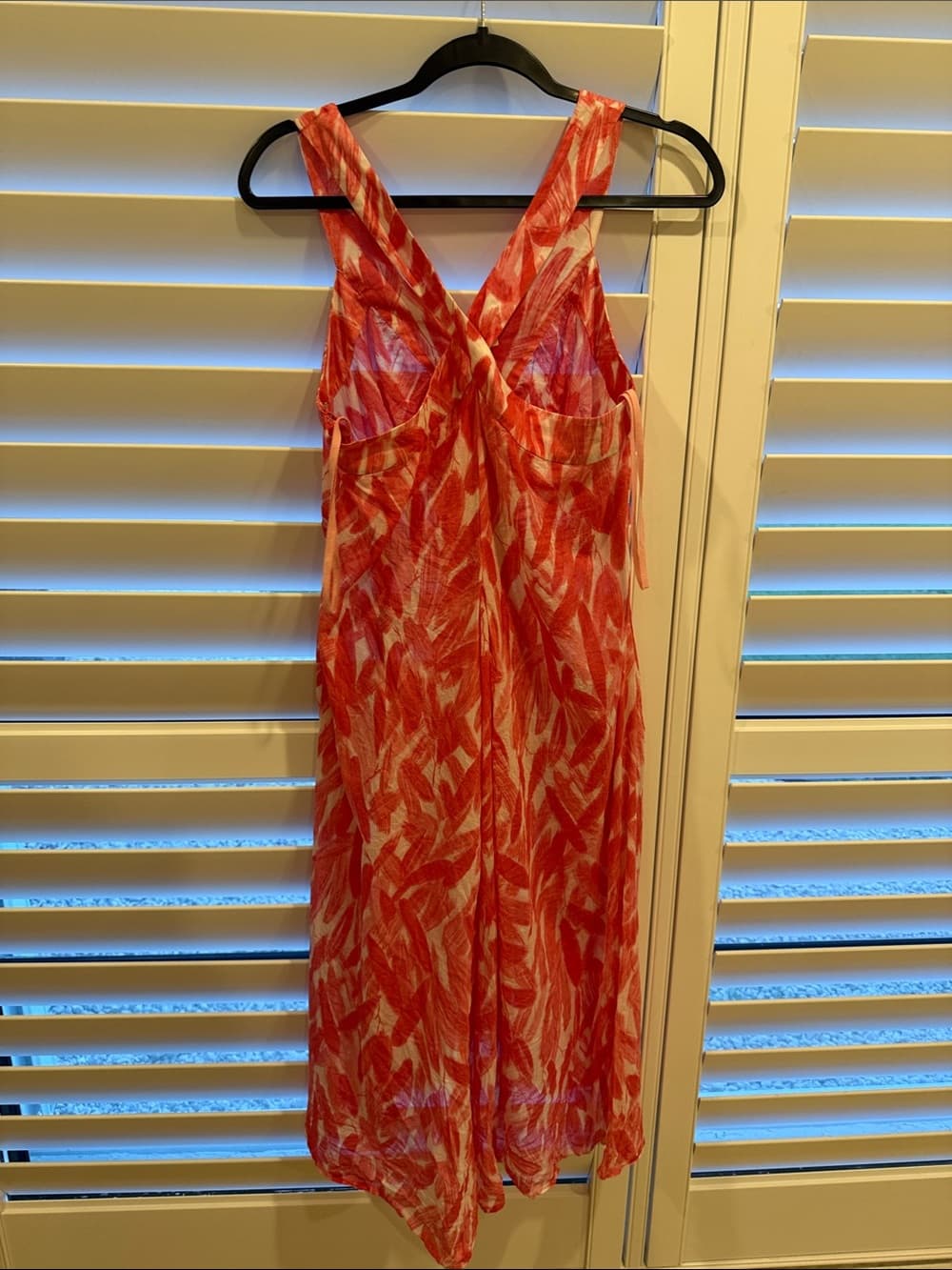 Anthropologie Sleeveless Coral & White Patterned Sundress size 10 - Thumbnail 2