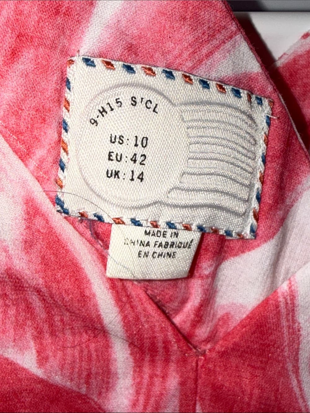 Anthropologie Sleeveless Coral & White Patterned Sundress size 10