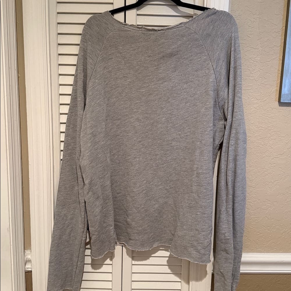 Wildfox Heather Gray Knit Top xs oversized - Thumbnail 3