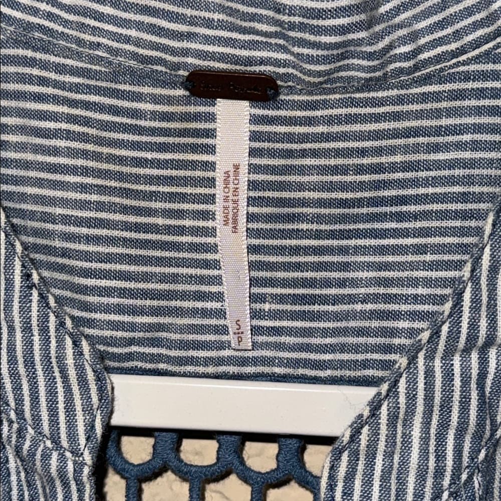 Free People Navy and White Striped Dress size small - Thumbnail 3