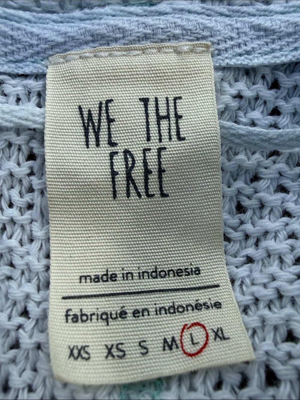 We The Free light blue knit label sweater - Thumbnail 2