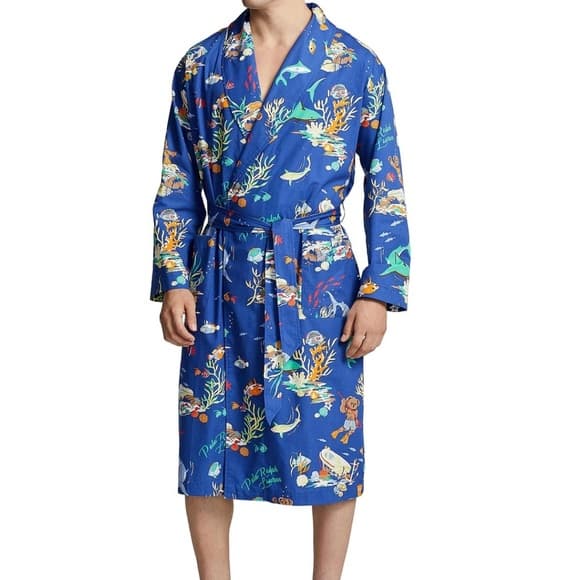 Polo by Ralph Lauren Blue Regatta Leagues robe small/medium bear - Thumbnail 5