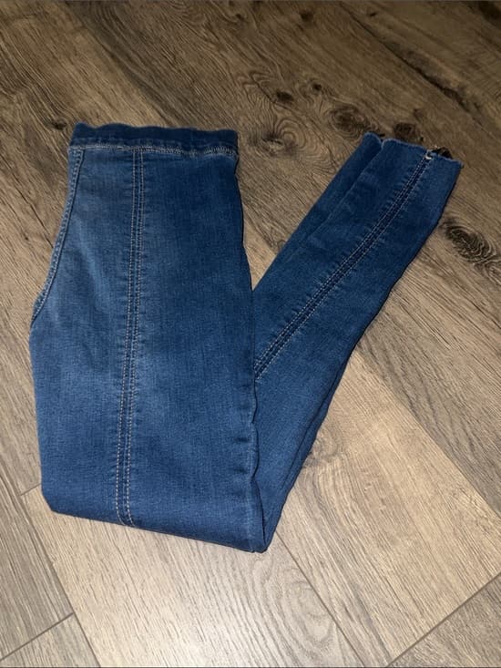 Free People Dark Blue Stretch Denim Jeggings - Thumbnail 5