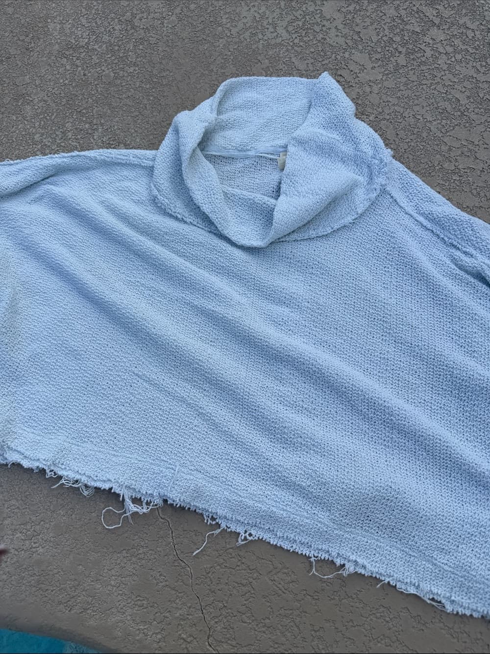 We The Free light blue knit label sweater