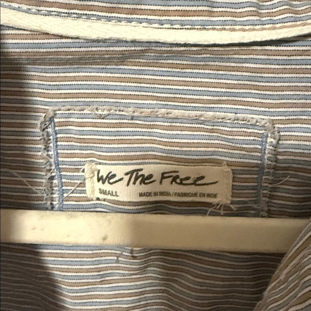 We The Free Bailey Blue Pinstripe Button Down Shirt medium