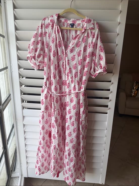 Roller Rabbit x Target White Dress with Pink Floral Motif xxl sold out - Thumbnail 4