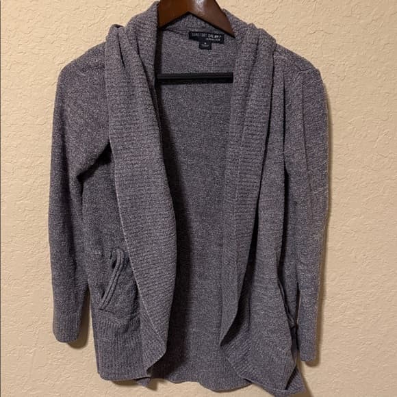 Barefoot Dreams Charcoal Blue Cardigan Medium - Thumbnail 4