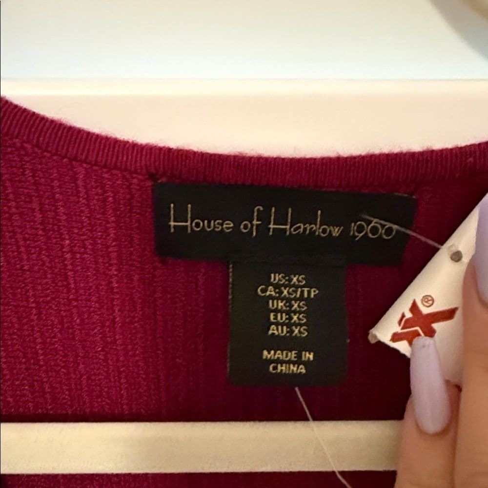 House of Harlow 1960 Deep Red Burgundy Ribbed Mini Dress xs