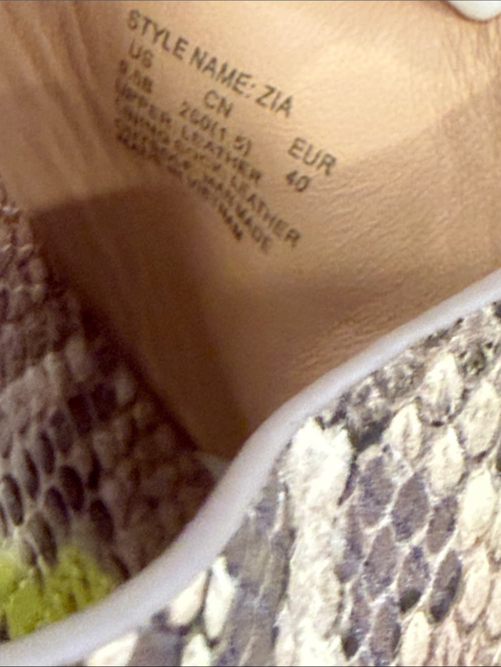 kate spade Neutral Snake-Print Slide Mules with Neon Lime Stripe - Thumbnail 4
