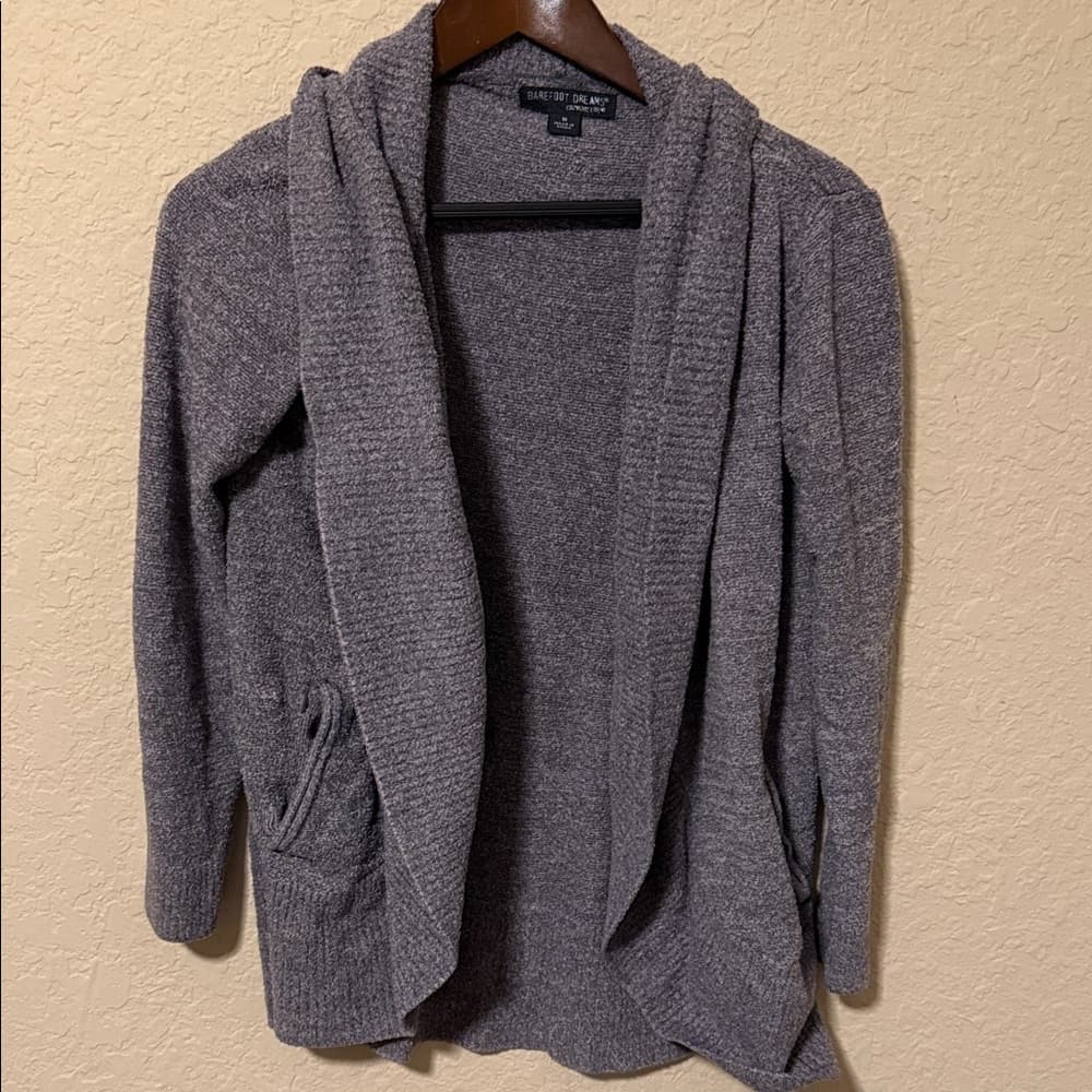 Barefoot Dreams Charcoal Blue Cardigan Medium - Thumbnail 3
