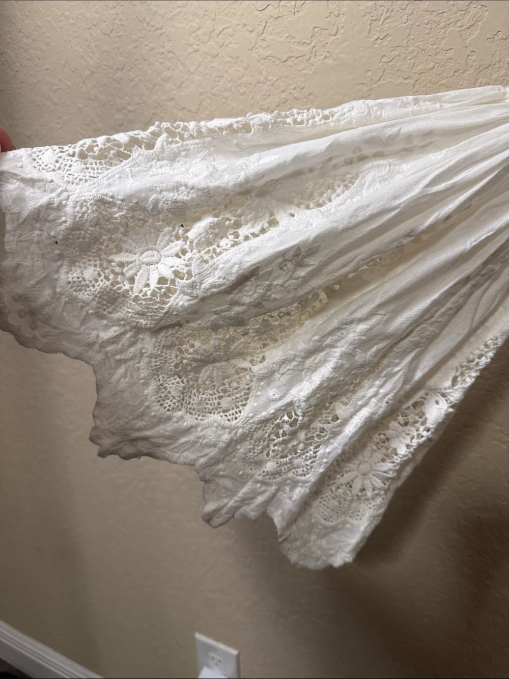 Free People White Crochet Lace Long Sleeve Top - Thumbnail 2