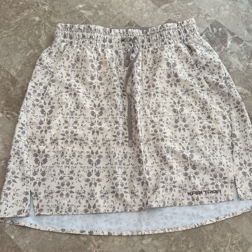 Kari Traa Beige Floral Drawstring Mini Skirt - Thumbnail 5