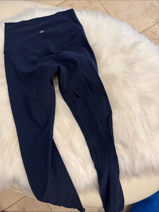 lululemon athletica Navy High-Rise Leggings with Reflective Logo - Thumbnail 4