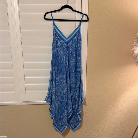 J. McLaughlin gorgeous and flowy Blue Dress l/xl - Thumbnail 5