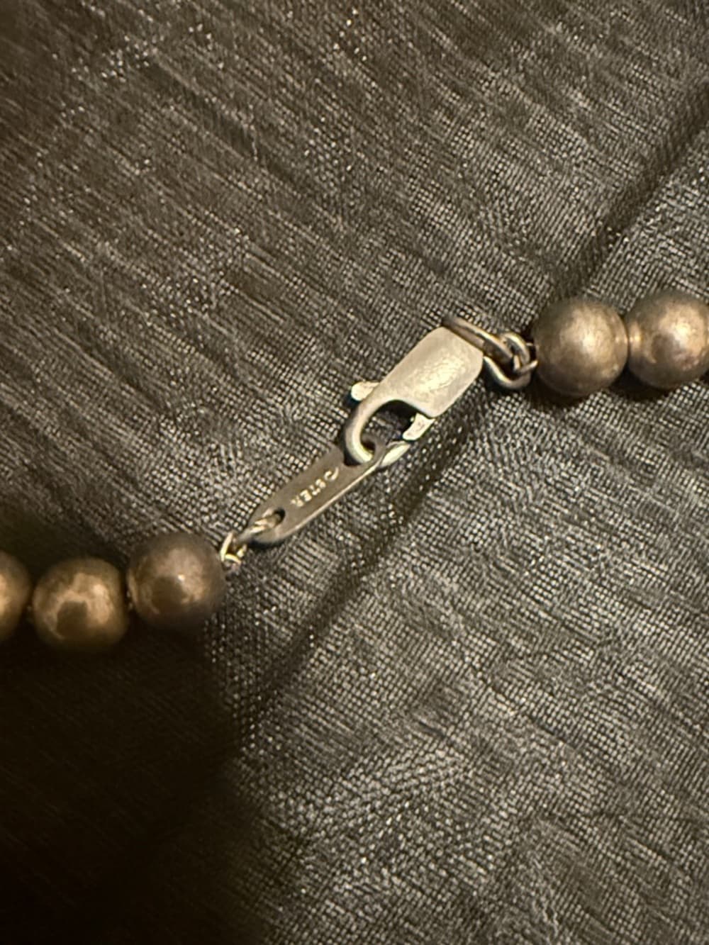 Classic Graduated Bead Necklace in Antique Silver - Thumbnail 2