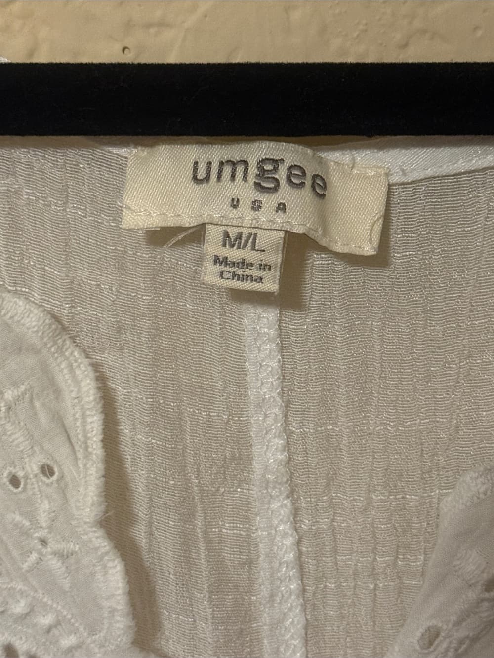 Umgee usa White Eyelet Crochet Boho Tunic Top