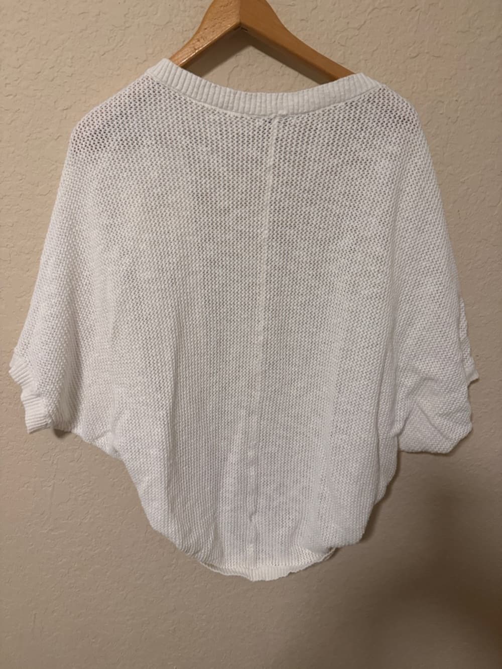 Stella & Dot White Open-Knit Draped Cardigan Shrug - Thumbnail 4