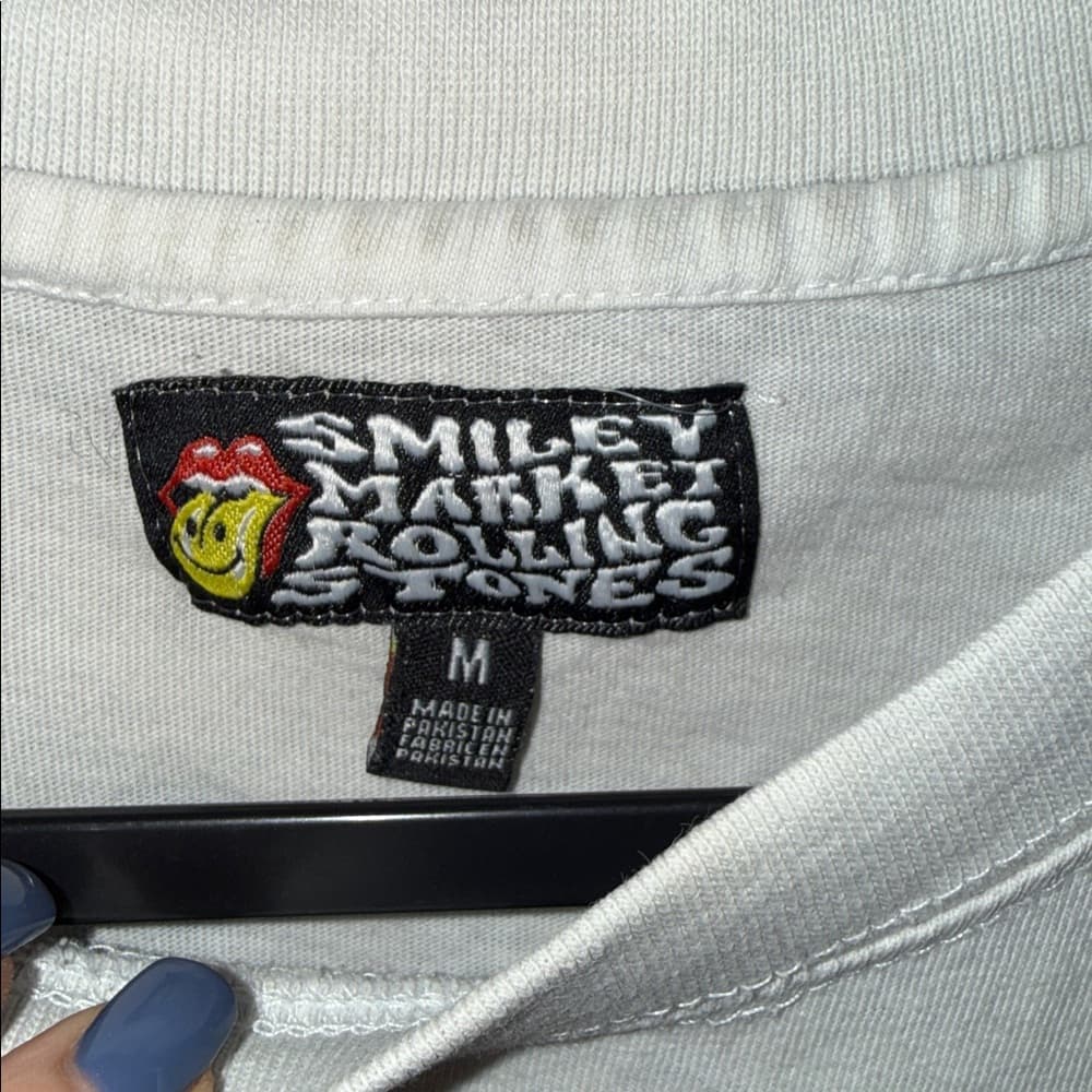 Rolling Stones Smiley Tongue Graphic Tee - White Red Yellow