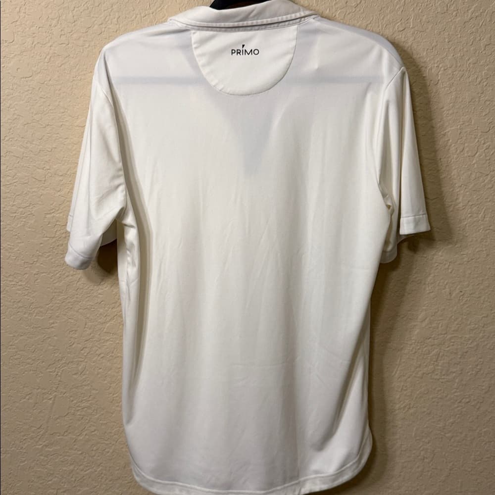 Primo Men's White Polo Shirt size large - Thumbnail 2