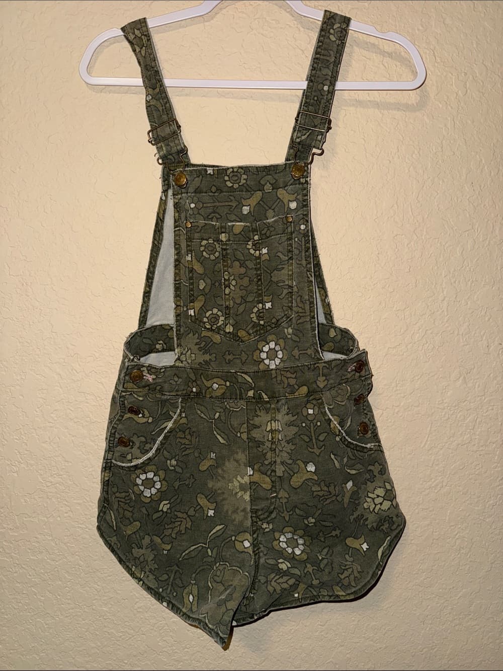 Pilcro Olive Green Floral Denim Shortalls 26 - Thumbnail 4