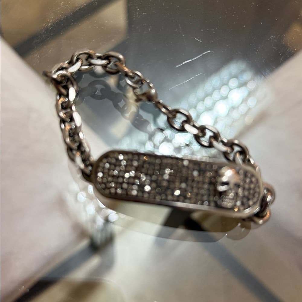 Silvertone Skull Chain bracelet mens - Thumbnail 2