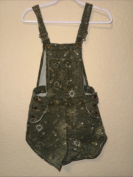 Pilcro Olive Green Floral Denim Shortalls 26 - Thumbnail 5