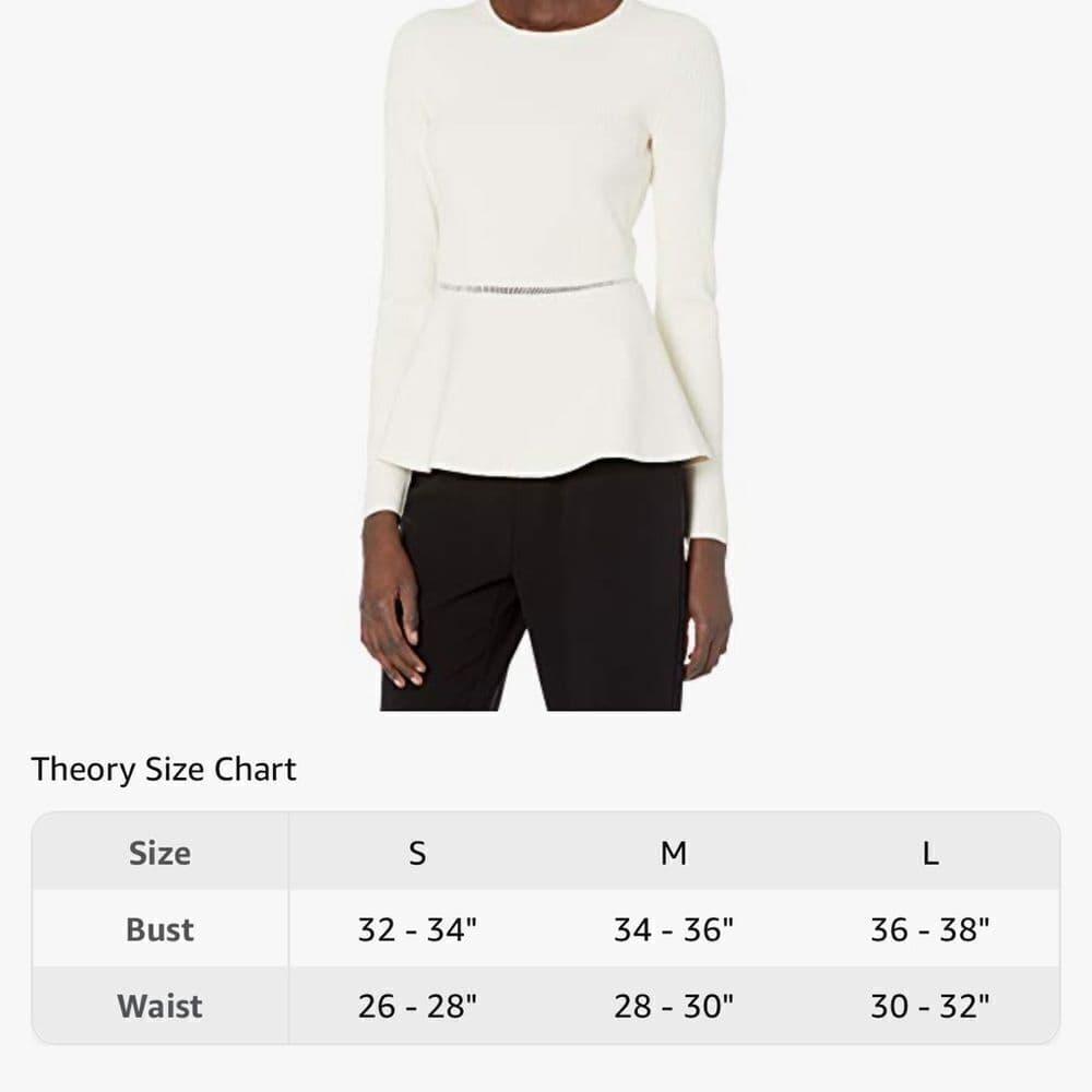 Theory ivory Compact Crepe knit sweater size medium nwt - Thumbnail 5
