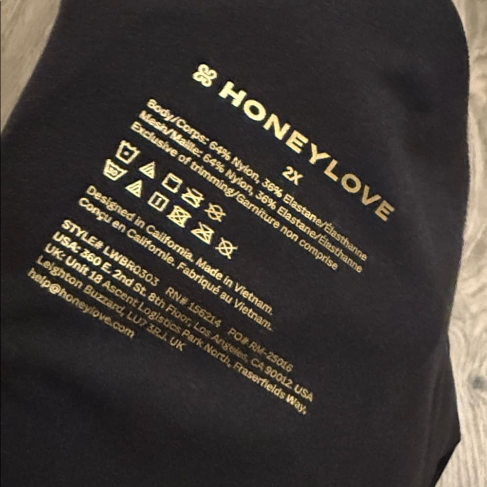 Honeylove Black Wireless Mesh Trim Bra - Thumbnail 2