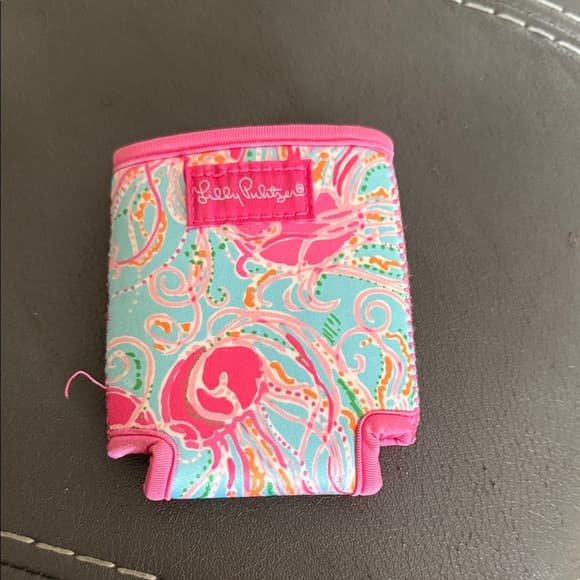 Lilly Pulitzer Pink and Aqua Drink Sleeve - Thumbnail 3