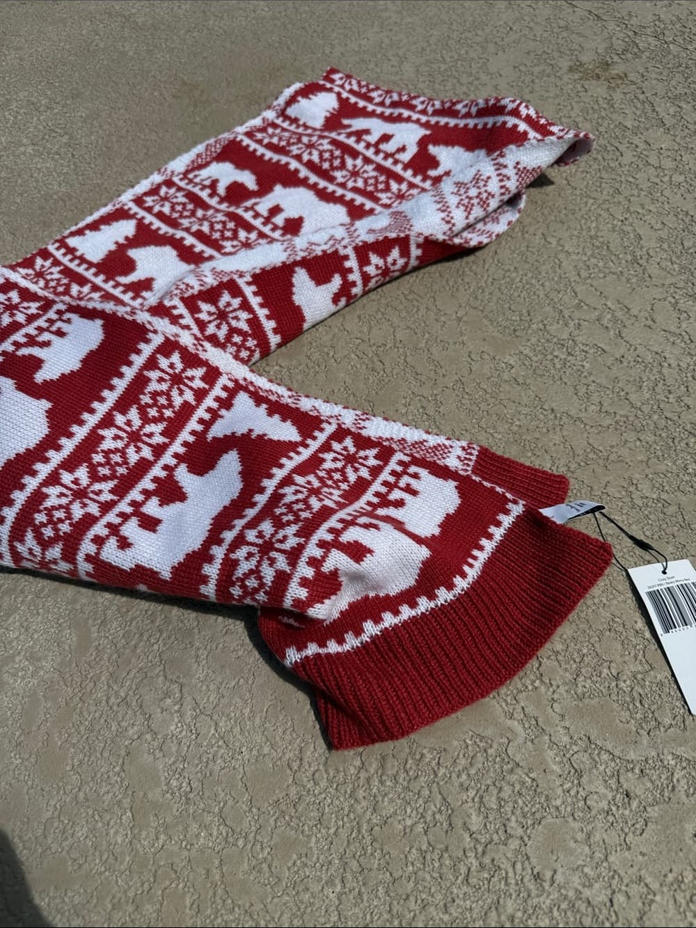 Vera Bradley Red and White Holiday Knit Scarf - Thumbnail 2