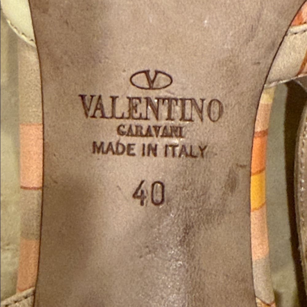 Valentino Pointed-Toe Studded heels- Pink & Orange rock stud strappy heels 40 - Thumbnail 4