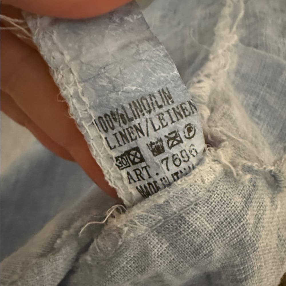 Scandal Light Blue Button-Up Shirt linen one size - Thumbnail 2