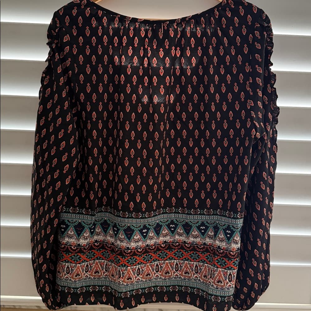 Misa Los Angeles Black and Pink Bohemian Blouse size large - Thumbnail 3