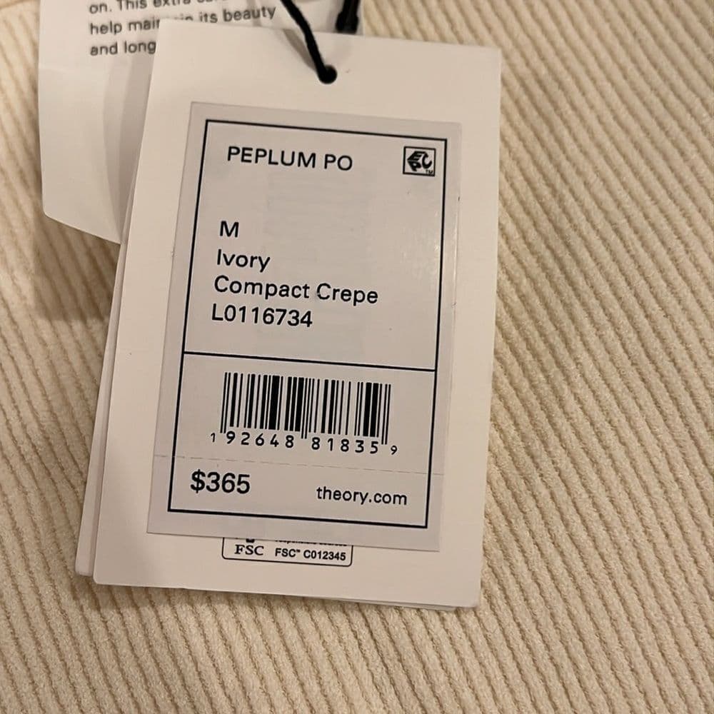 Theory ivory Compact Crepe knit sweater size medium nwt - Thumbnail 3